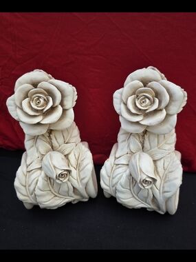 Decorative Vintage Ceramic Wall Sconces Rose Themed Gorgeous